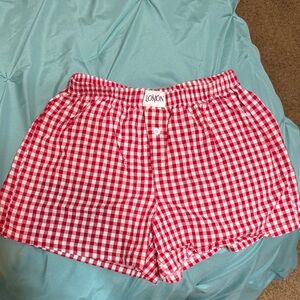 Oxo Red and White Checkered Women's Shorts